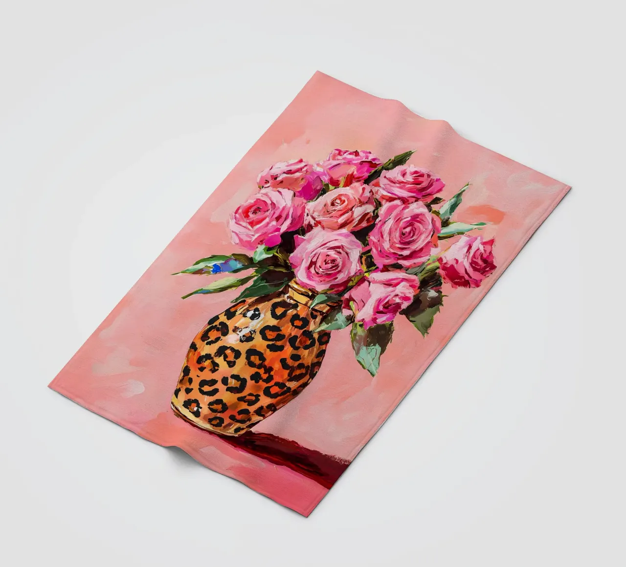 Rose rosa in vaso coperta in pile da IamHomeStudio