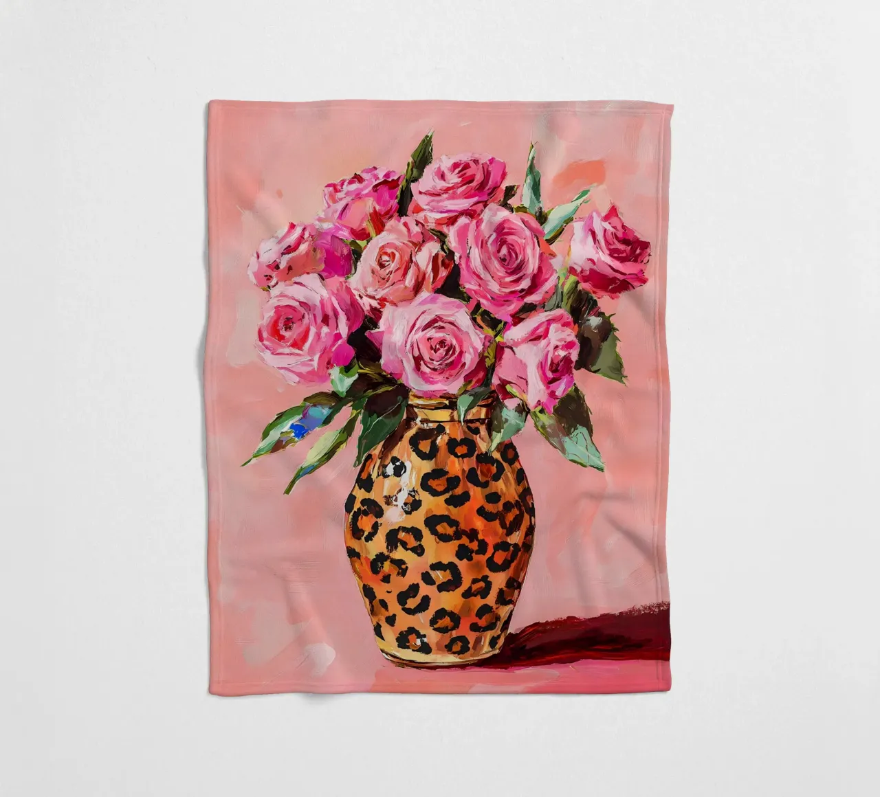 Rose rosa in vaso coperta in pile da IamHomeStudio