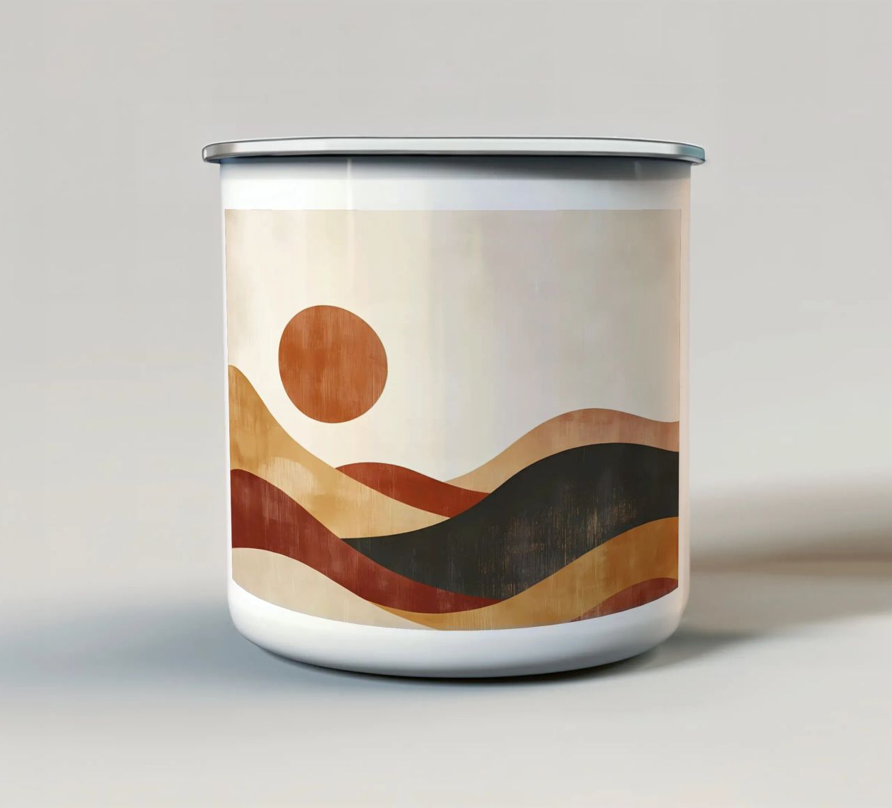 Boho Landscape tazza in smalto da Olga Wildrose