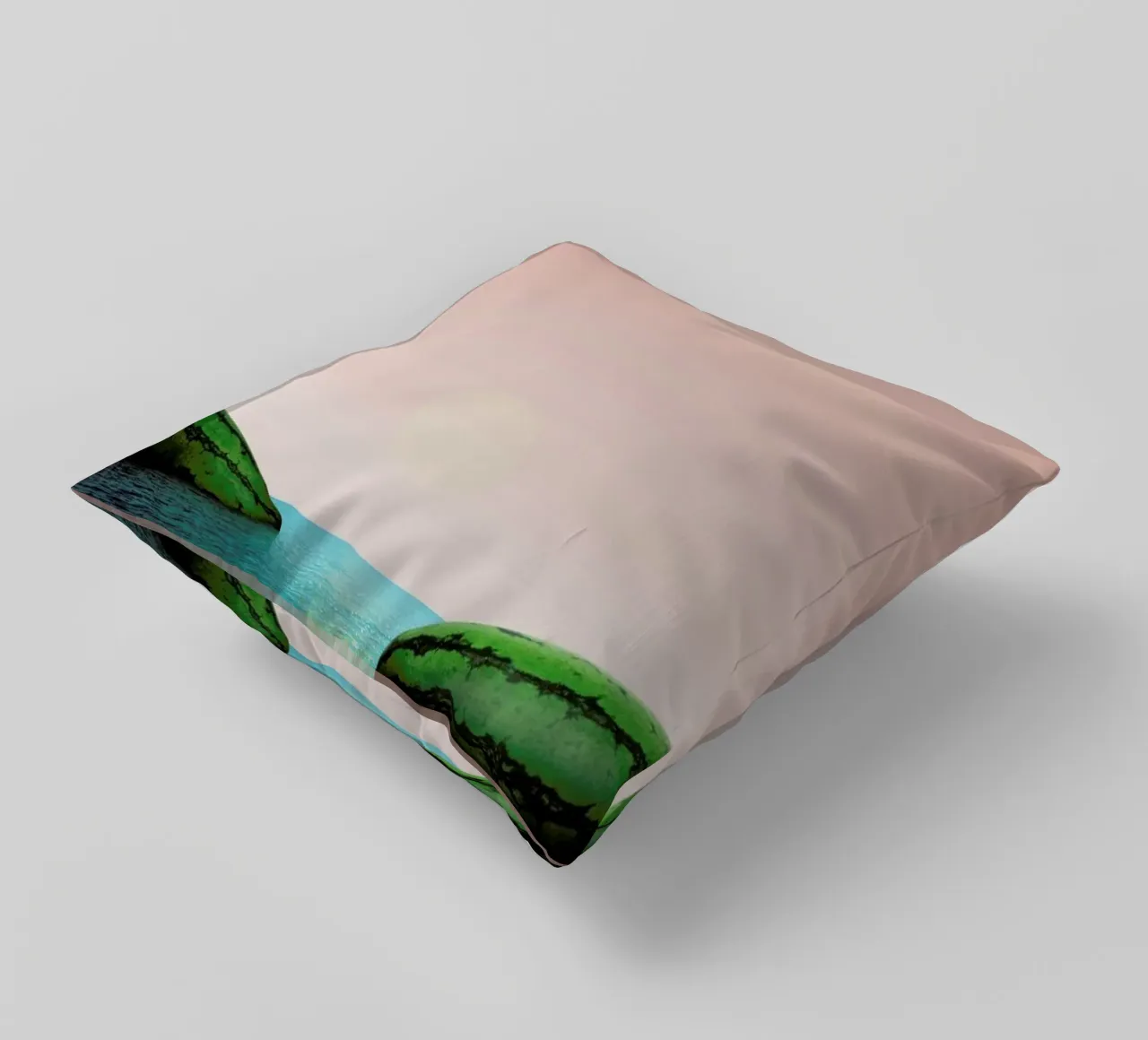 Melon Shore decorative cushion by Lemon-apes
