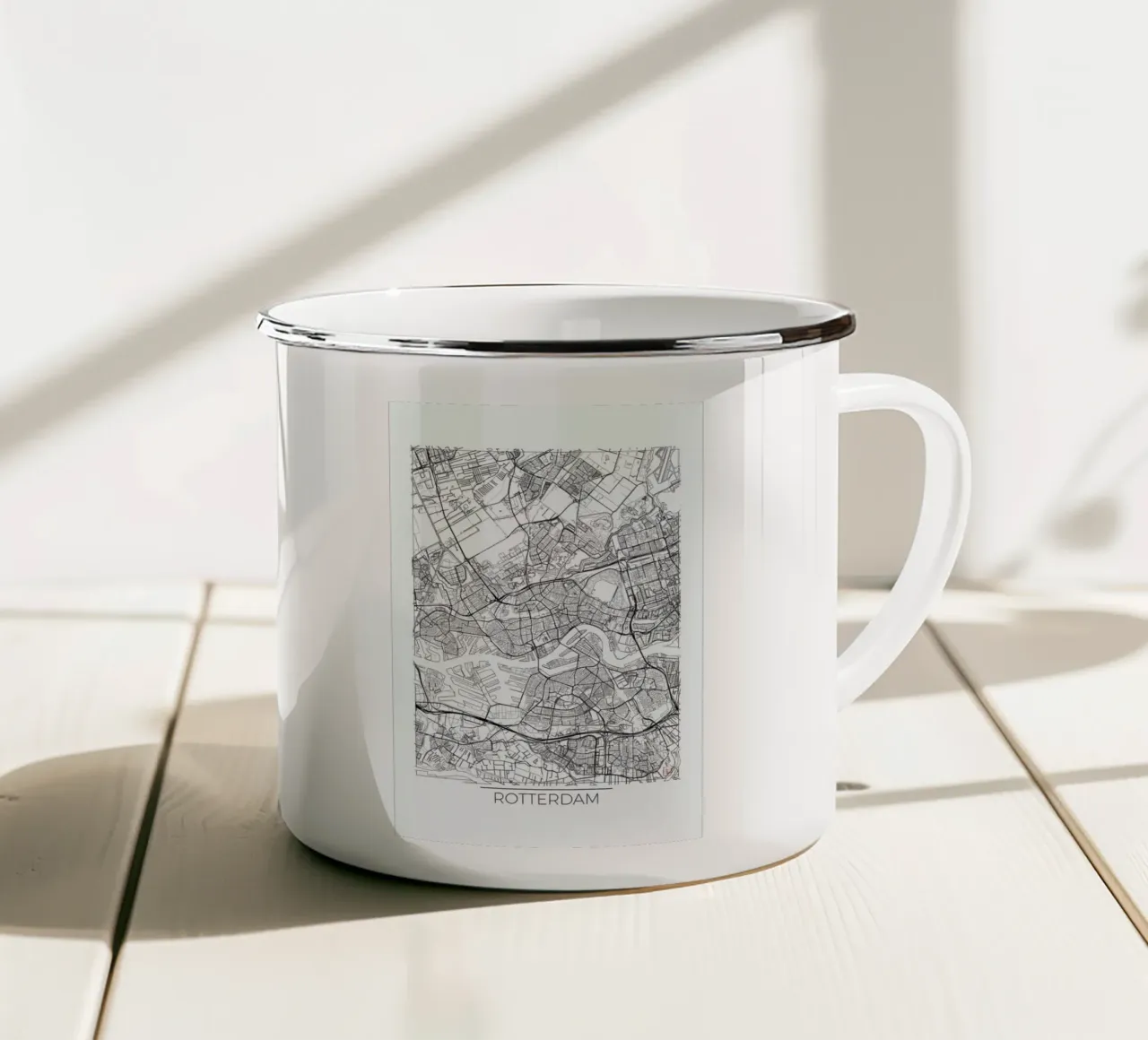 Rotterdam Minimal enamel mug by Hubert Roguski
