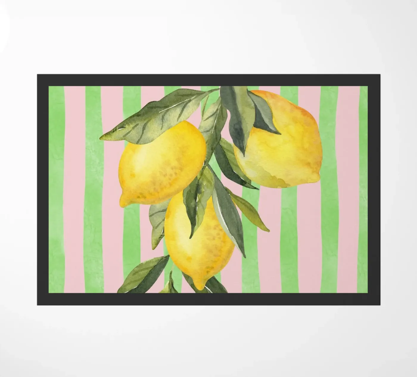 Lemons & Stripes doormat by IamHomeStudio