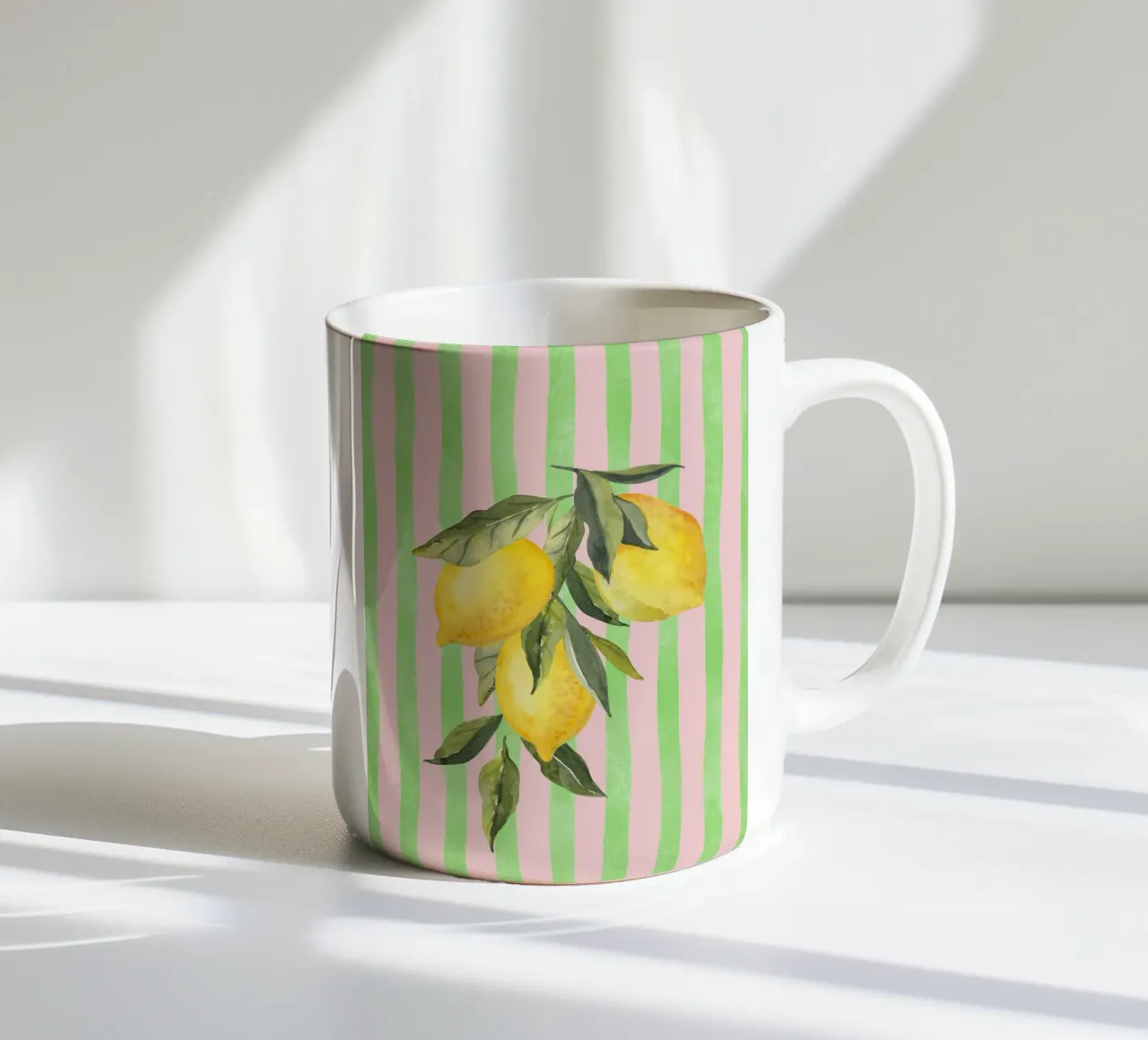 Limoni e strisce tazza in ceramica da IamHomeStudio