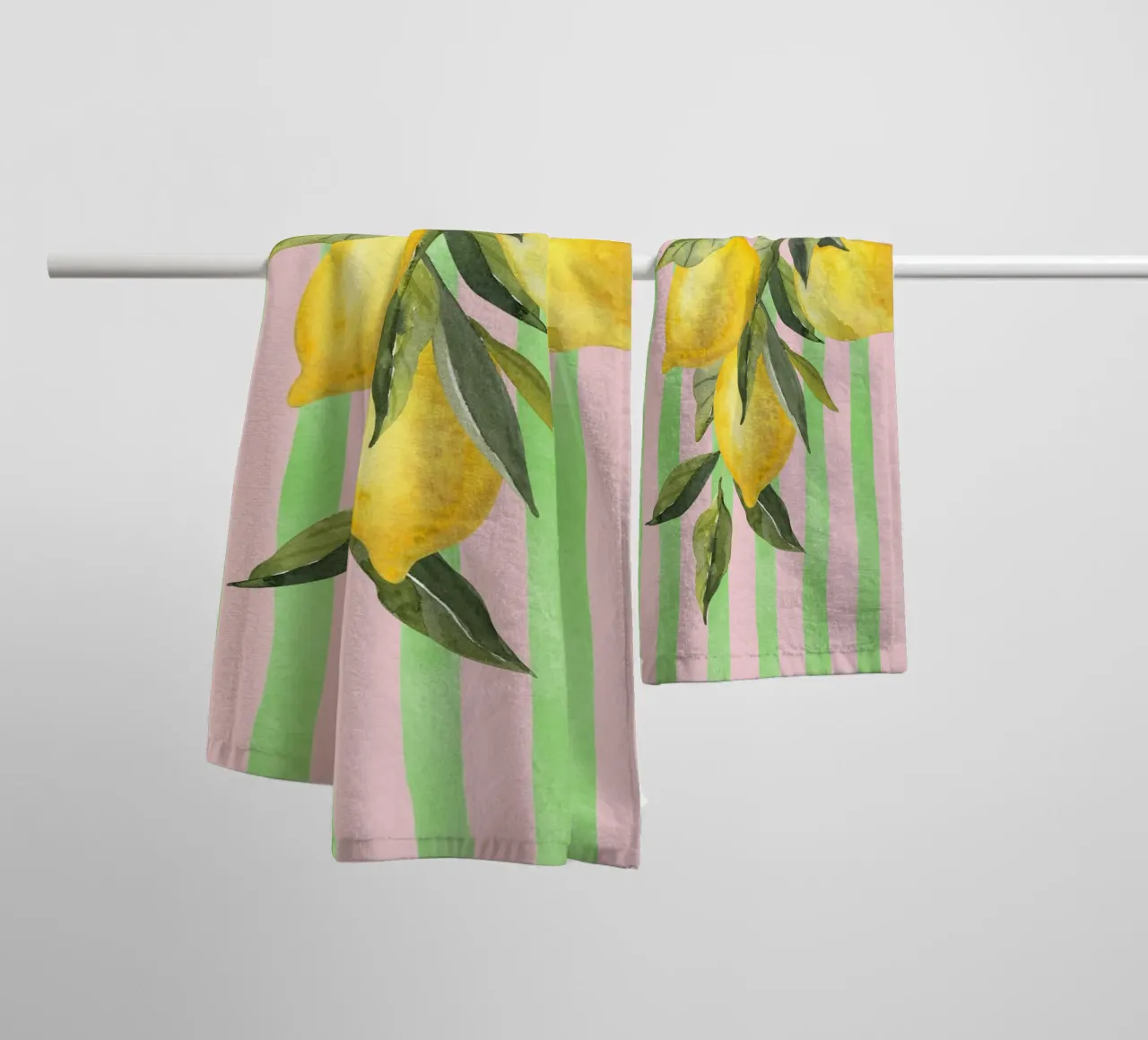Limoni e strisce asciugamano da bagno da IamHomeStudio