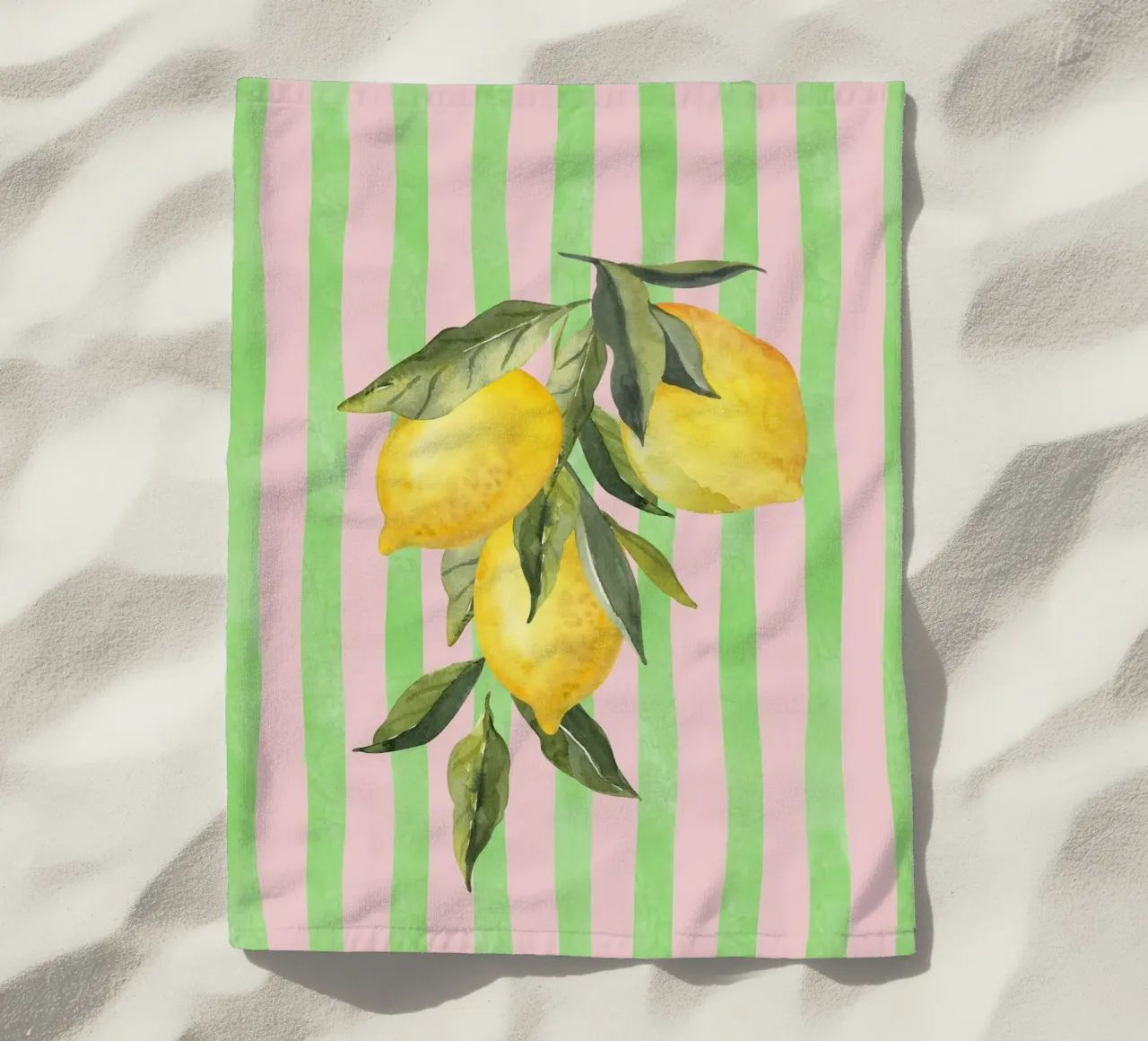 Limoni e strisce telo mare da IamHomeStudio