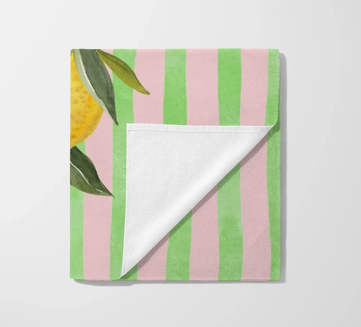 Lemons & Stripes beach towel by IamHomeStudio