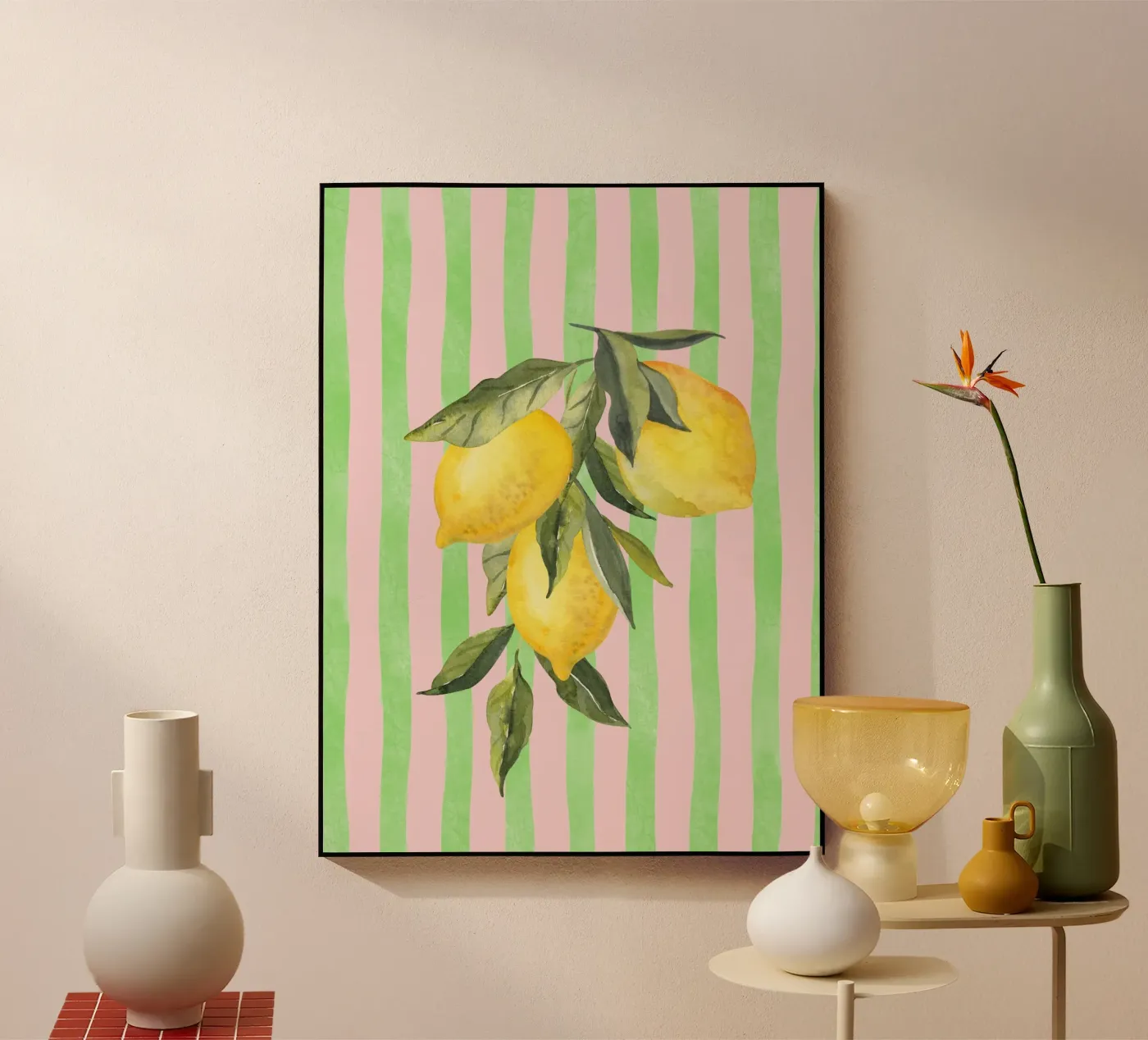 Citrons et rayures plexiglas de IamHomeStudio