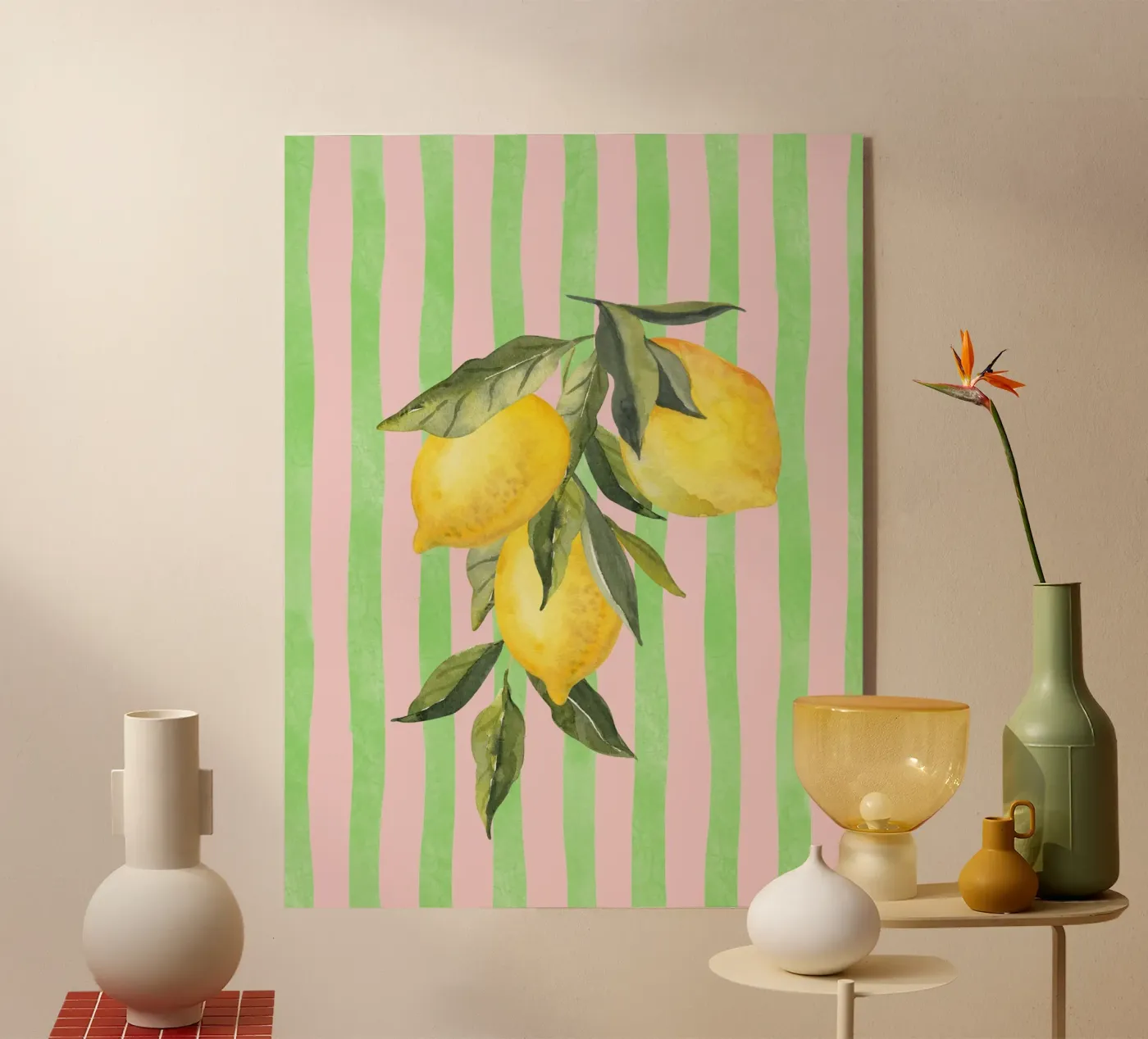 Citrons et rayures plexiglas de IamHomeStudio