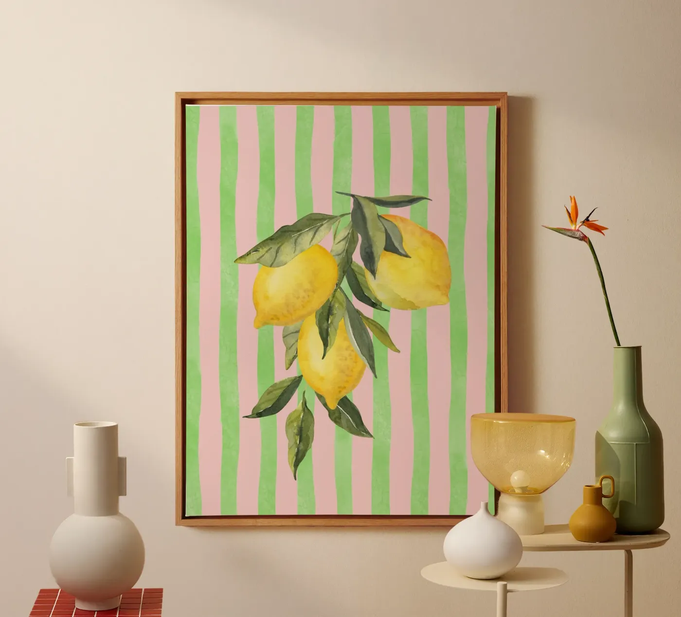 Limoni e strisce tela da IamHomeStudio