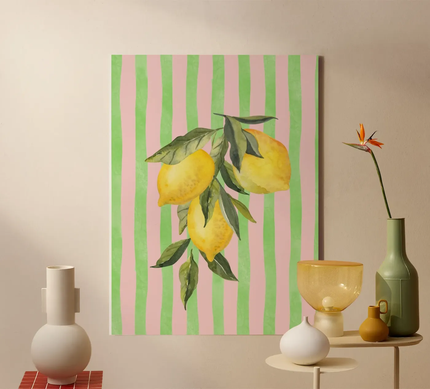 Limoni e strisce tela da IamHomeStudio