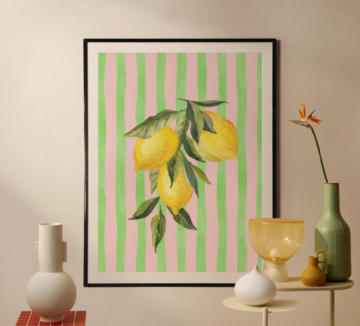 Lemons & Stripes poster da IamHomeStudio
