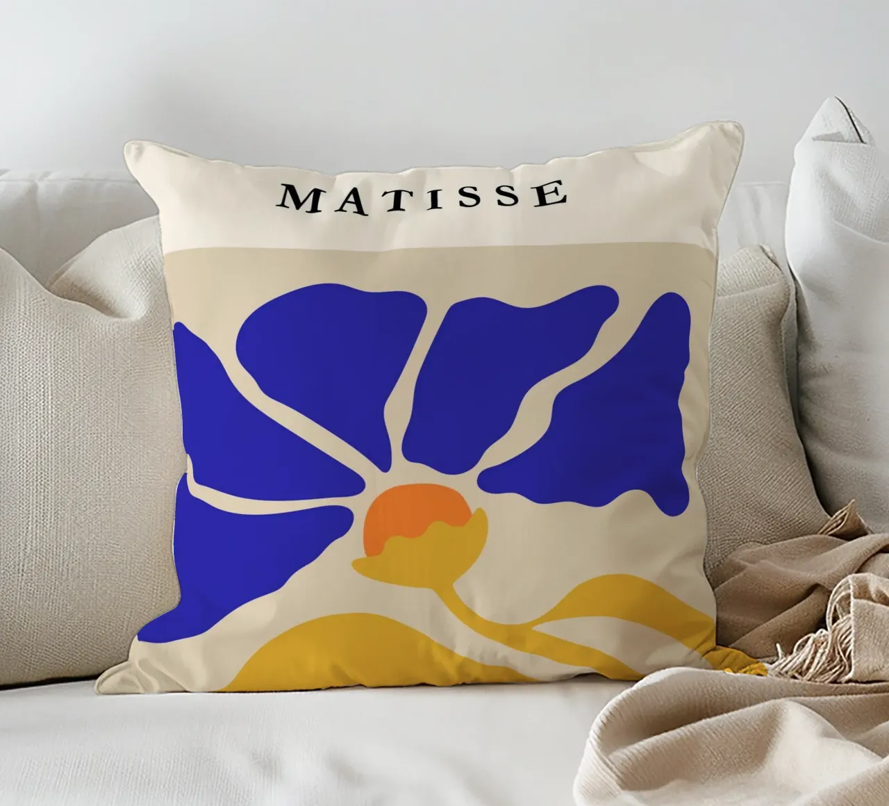 Henri Matisse-Inspired Abstract Floral Art Print cuscino da PrintCessStudio