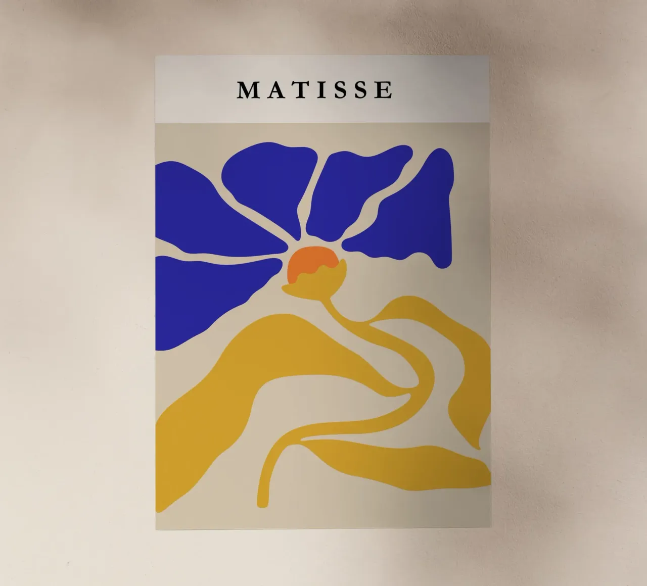 Henri Matisse-Inspired Abstract Floral Art Print pellicola backlit da PrintCessStudio