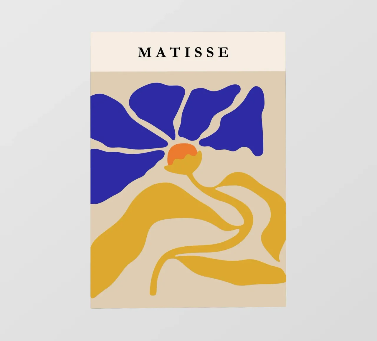 Henri Matisse-Inspired Abstract Floral Art Print pellicola backlit da PrintCessStudio
