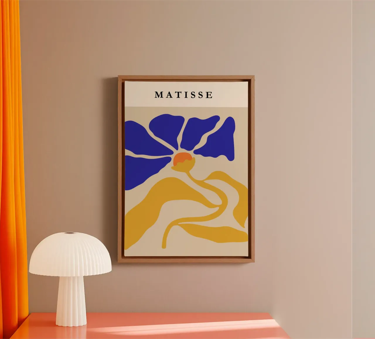 Henri Matisse-Inspired Abstract Floral Art Print canvas met Baklijst van PrintCessStudio