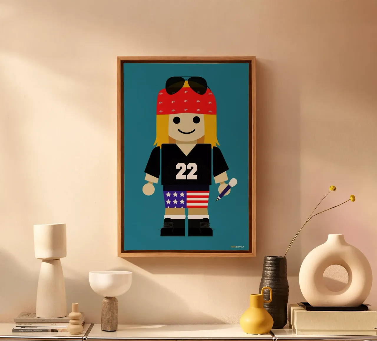 Axl Rose - Toy tela con Cornice a cassetta da Rafa Gomes