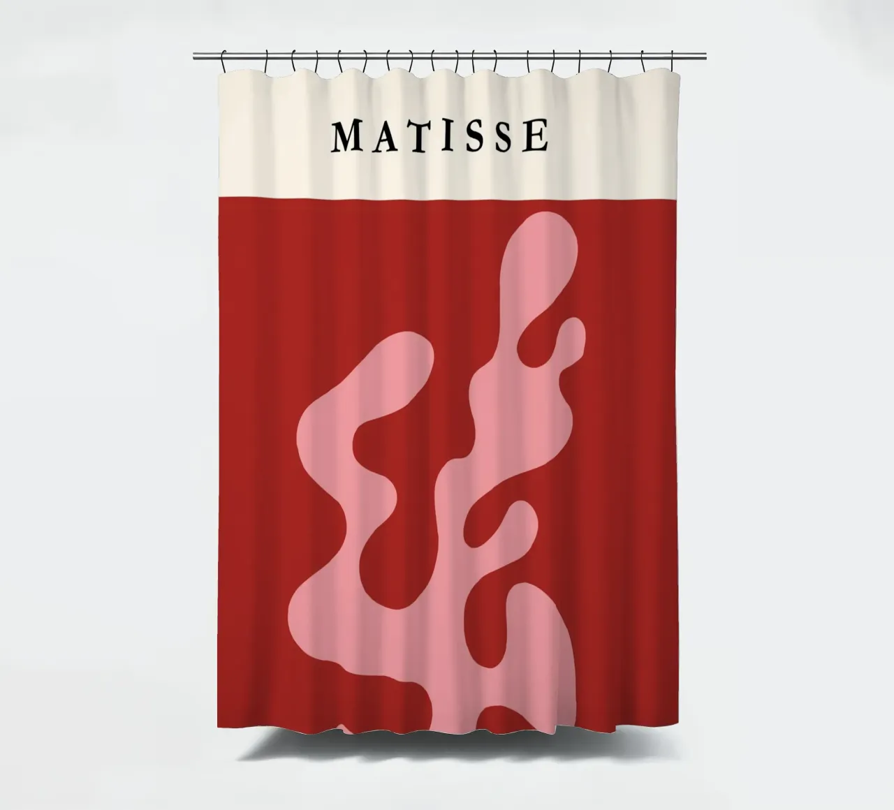 Henri Matisse-Inspired Abstract Wall Art – Red & Pink tenda da doccia da PrintCessStudio