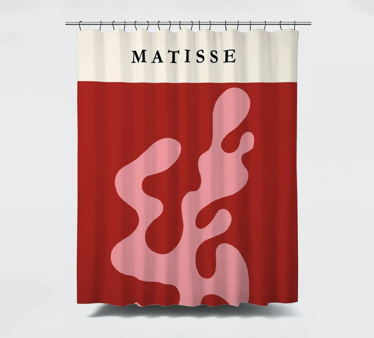 Henri Matisse-Inspired Abstract Wall Art – Red & Pink tenda da doccia da PrintCessStudio