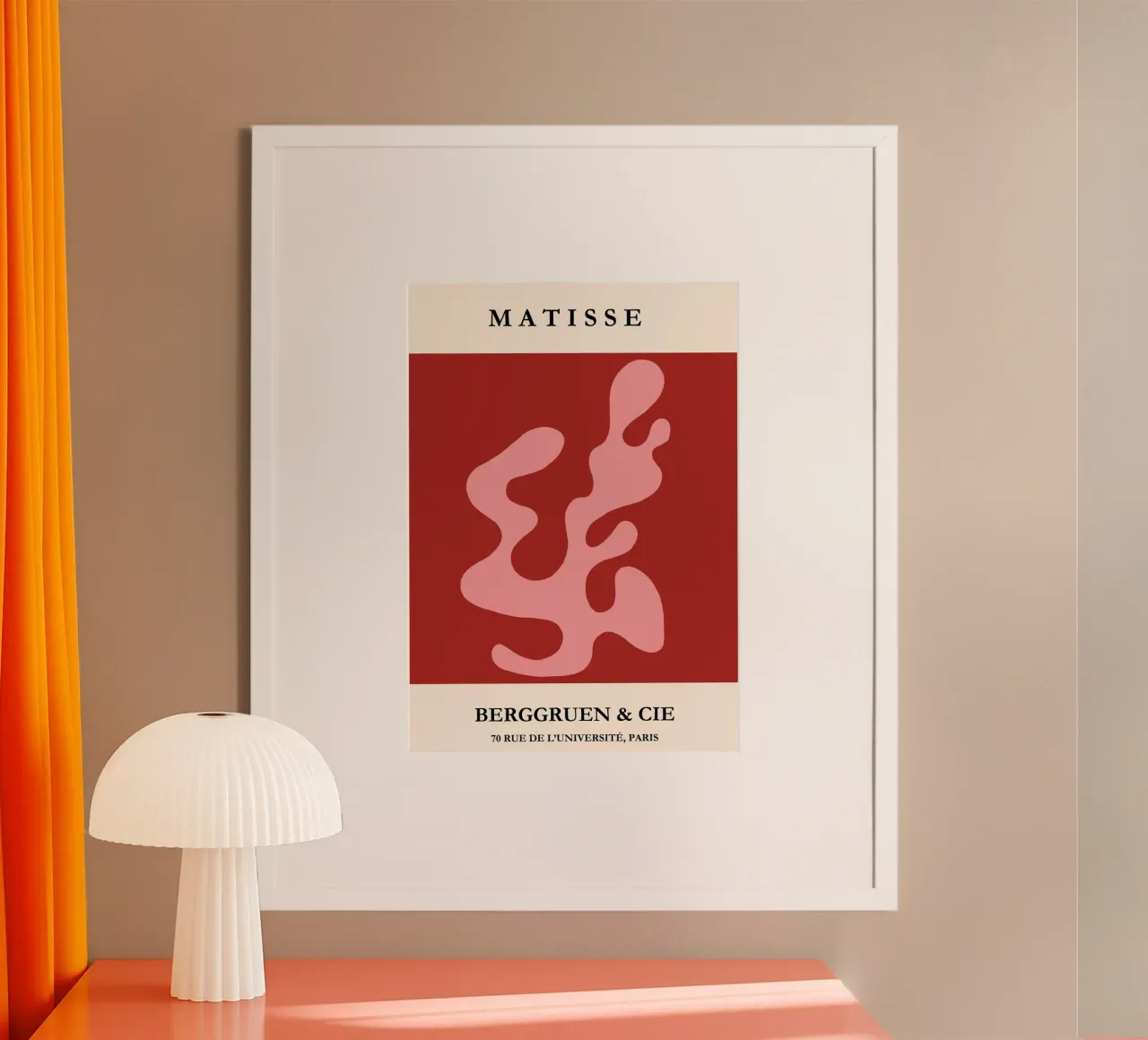 Henri Matisse-Inspired Abstract Wall Art – Red & Pink carta hahnemühle da PrintCessStudio