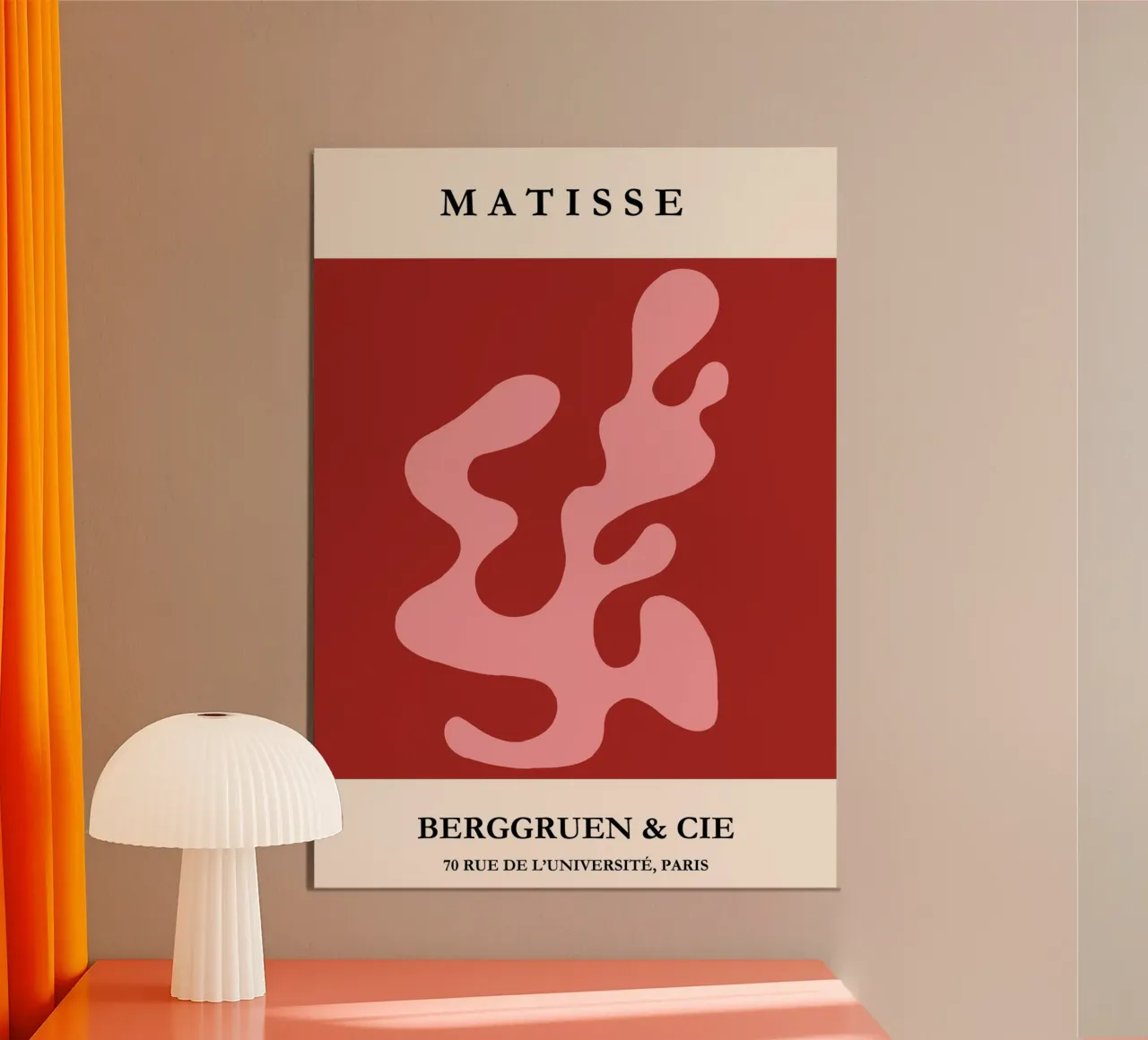 Henri Matisse-Inspired Abstract Wall Art – Red & Pink carta hahnemühle da PrintCessStudio