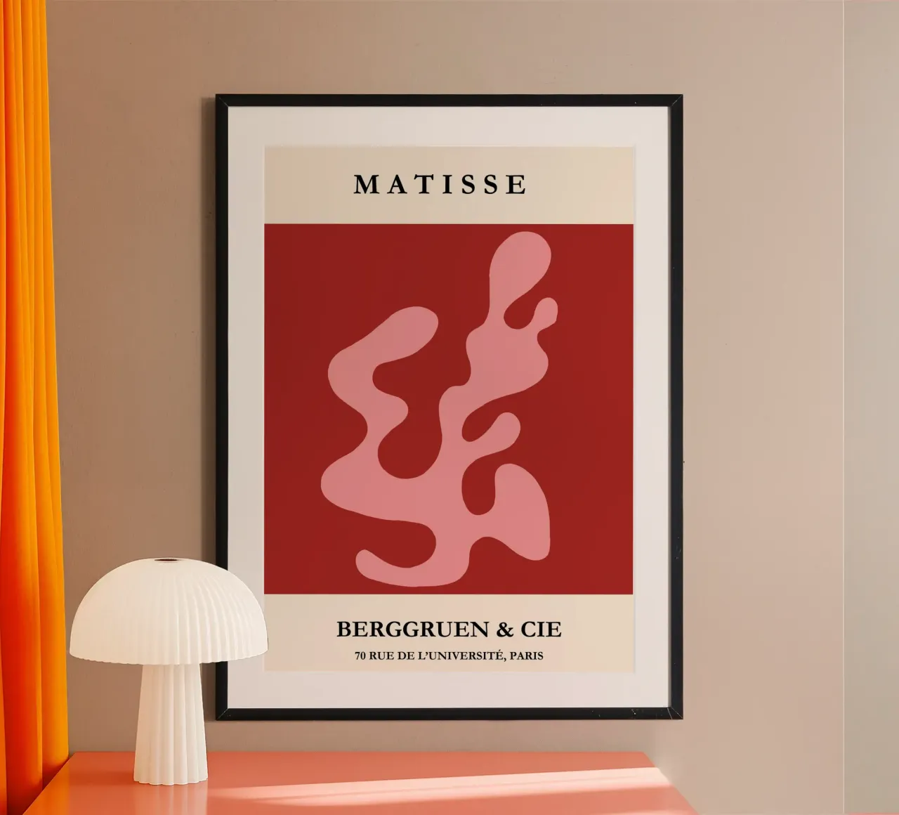 Henri Matisse-Inspired Abstract Wall Art – Red & Pink carta hahnemühle da PrintCessStudio