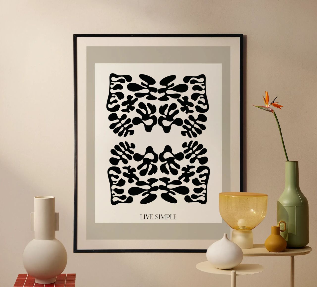 Live Simple No 12 poster con telaio in plastica da treechild
