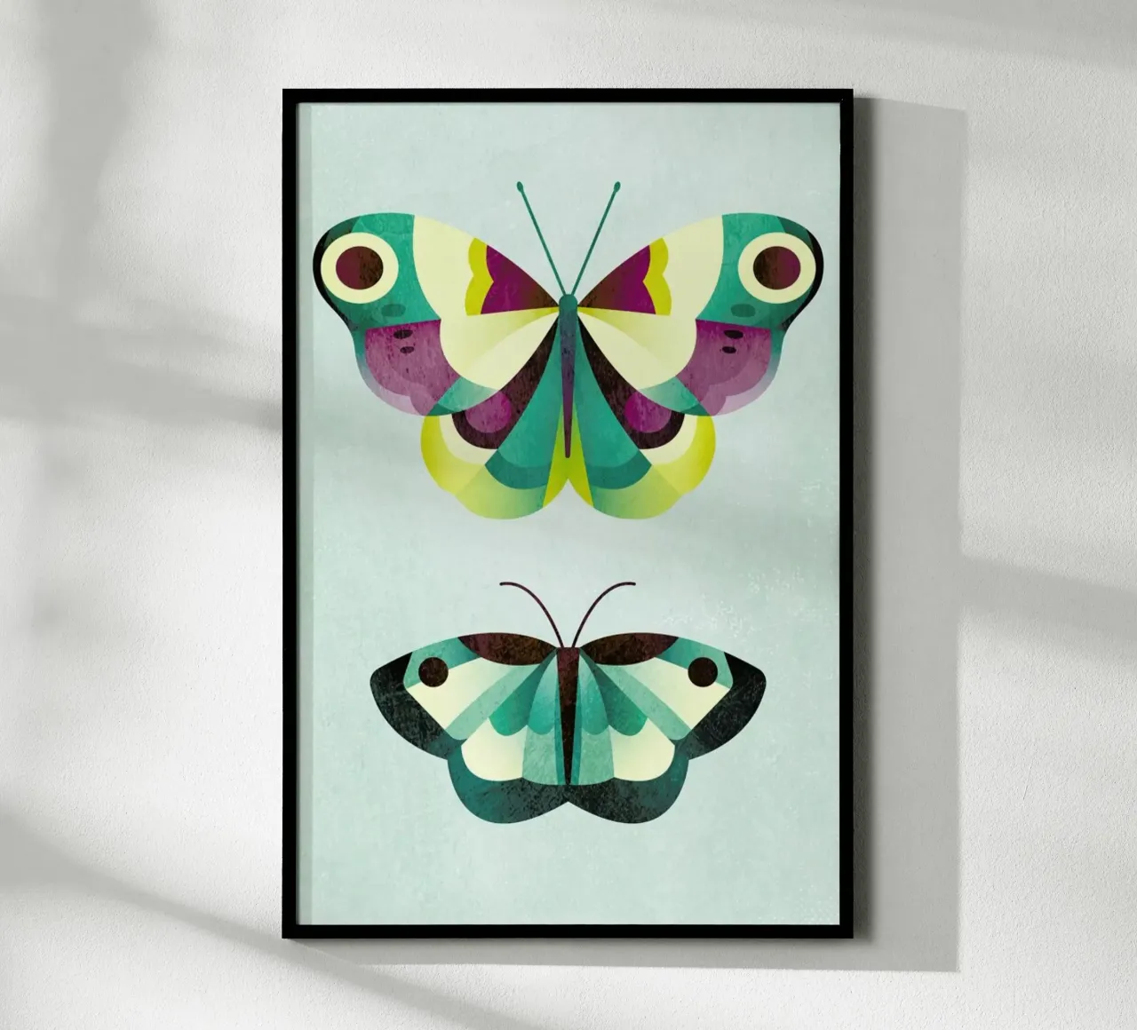 Schmetterlinge poster con telaio in legno da A Nordic Girl