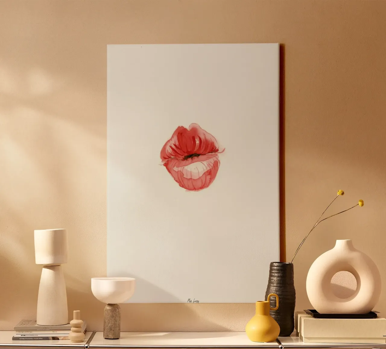 Kiss 3 canvas by Mie Frey Damgaard