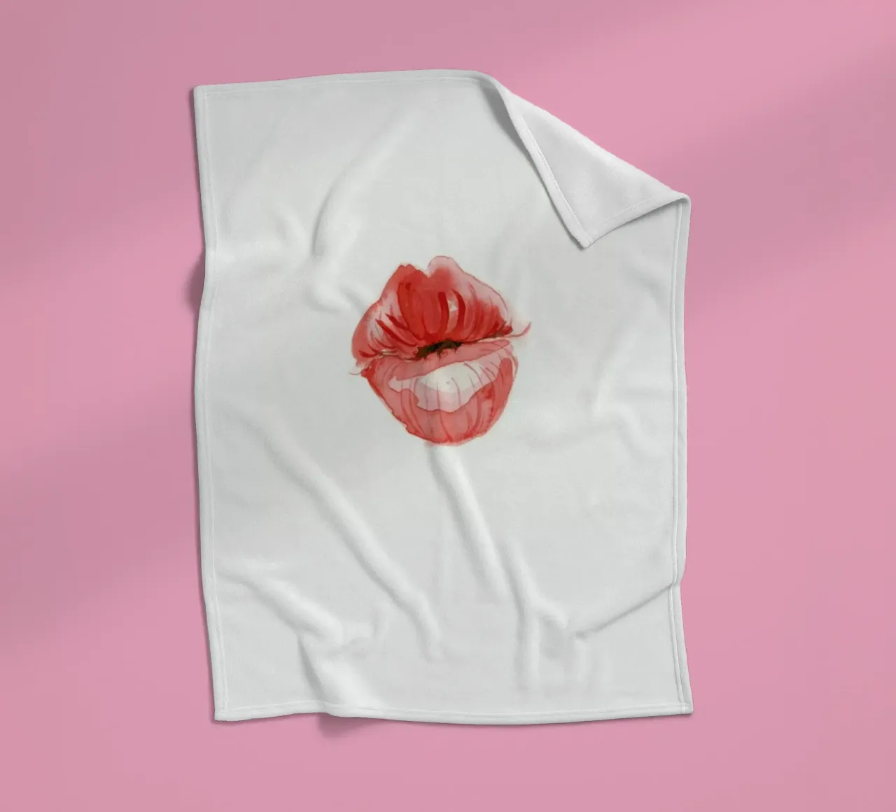 Kiss 3 fleece blanket by Mie Frey Damgaard