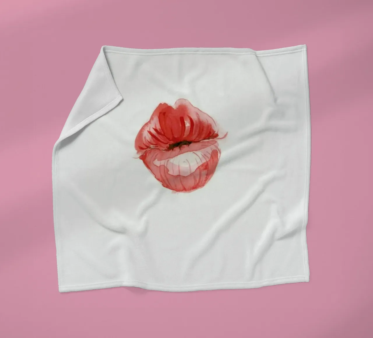 Kiss 3 fleece blanket by Mie Frey Damgaard
