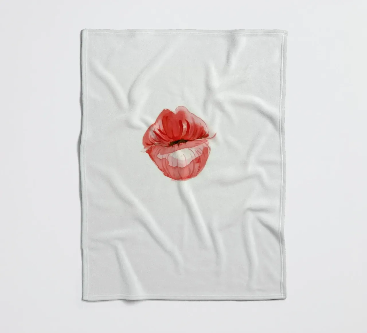 Kiss 3 fleece blanket by Mie Frey Damgaard
