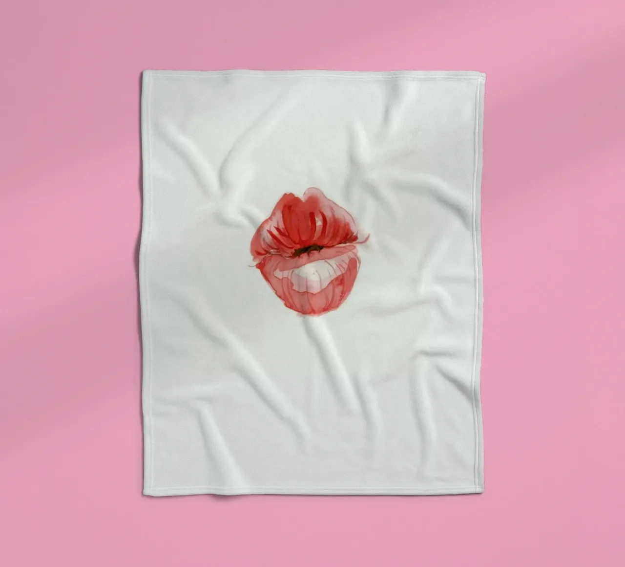 Kiss 3 fleece blanket by Mie Frey Damgaard