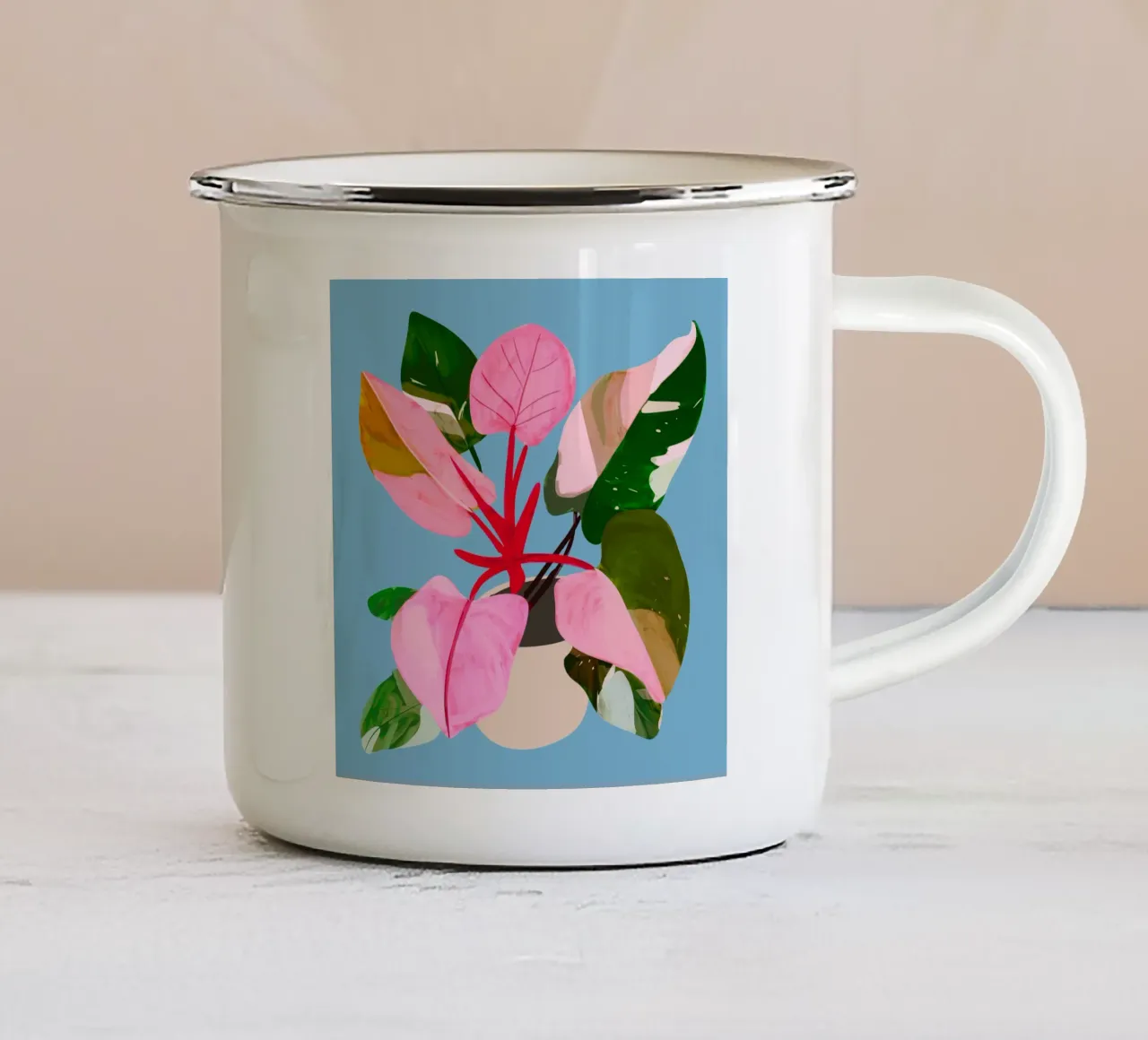 Pianta d'appartamento 3 tazza in smalto da LeaDArt