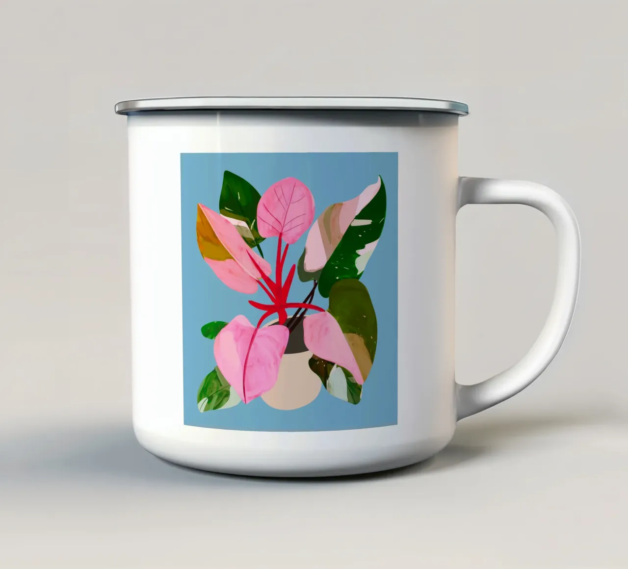 Pianta d'appartamento 3 tazza in smalto da LeaDArt