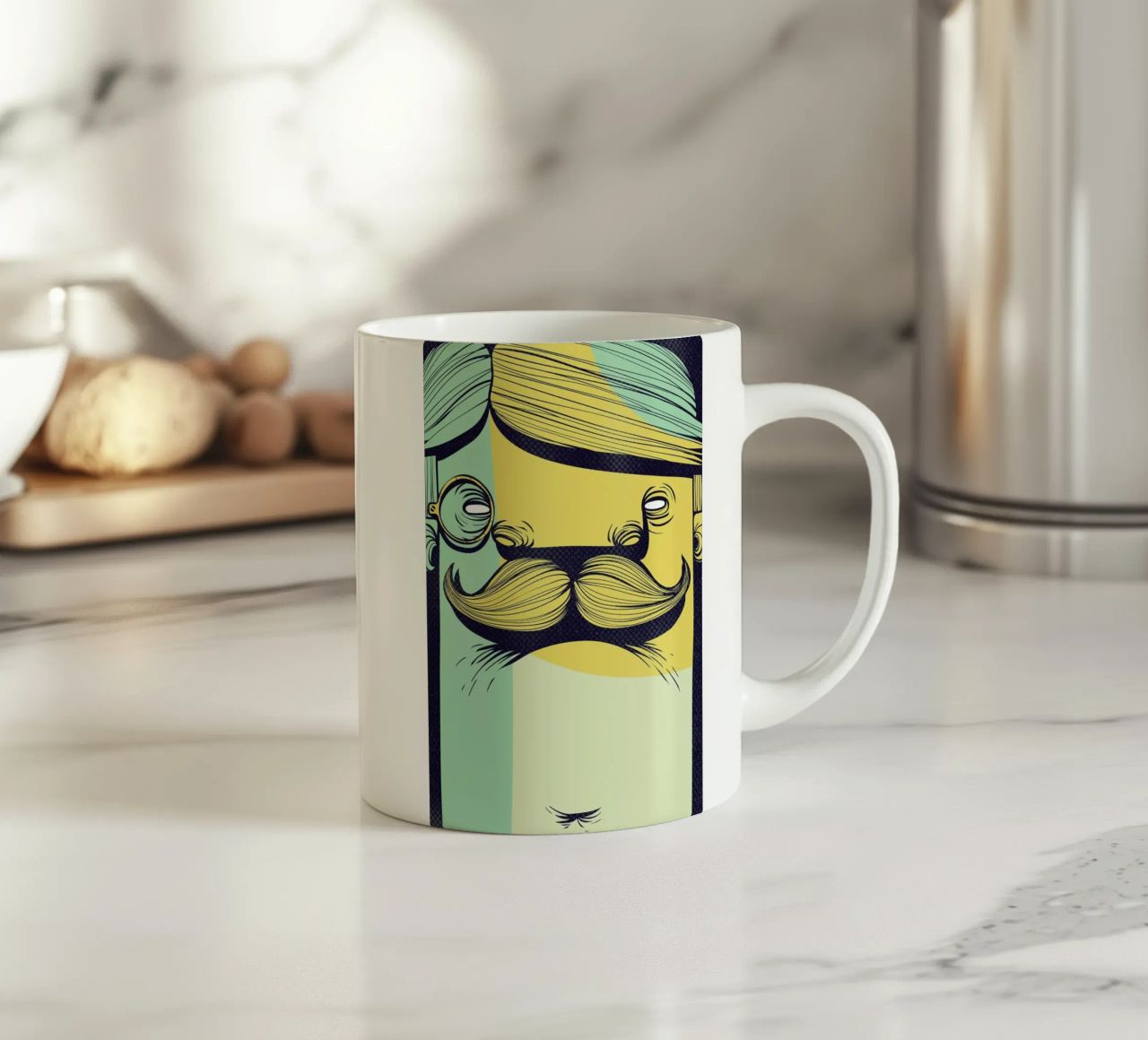 THE MUSTACHE tazza in ceramica da Caio Beltrão