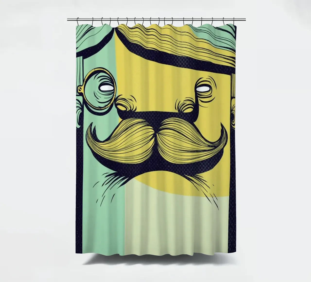 THE MUSTACHE Duschvorhang von Caio Beltrão