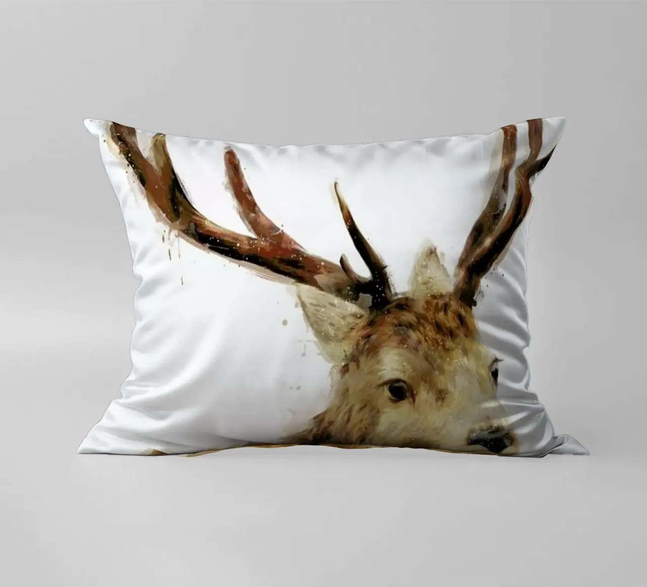 Winter Red Deer decorative cushion by Amy Hamilton
