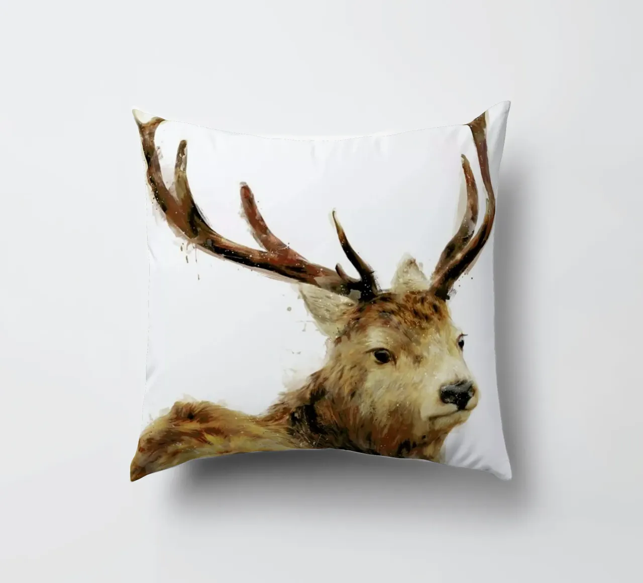 Winter Red Deer decorative cushion by Amy Hamilton