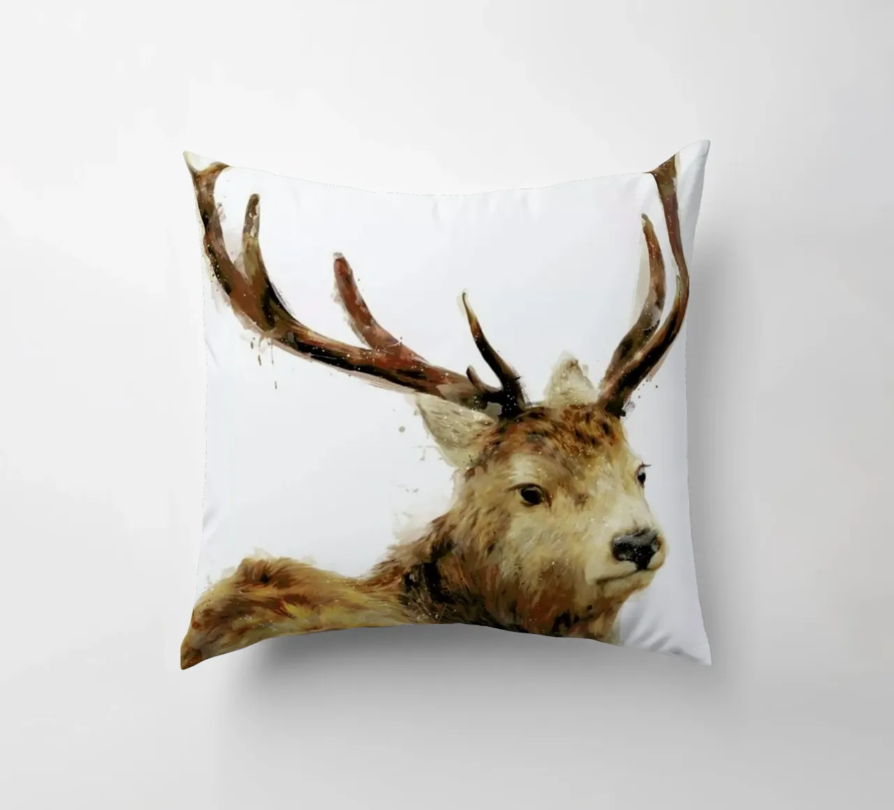 Winter Red Deer decorative cushion by Amy Hamilton