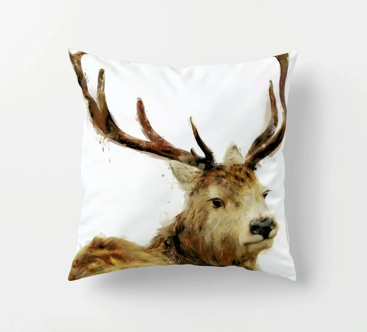 Winter Red Deer decorative cushion by Amy Hamilton