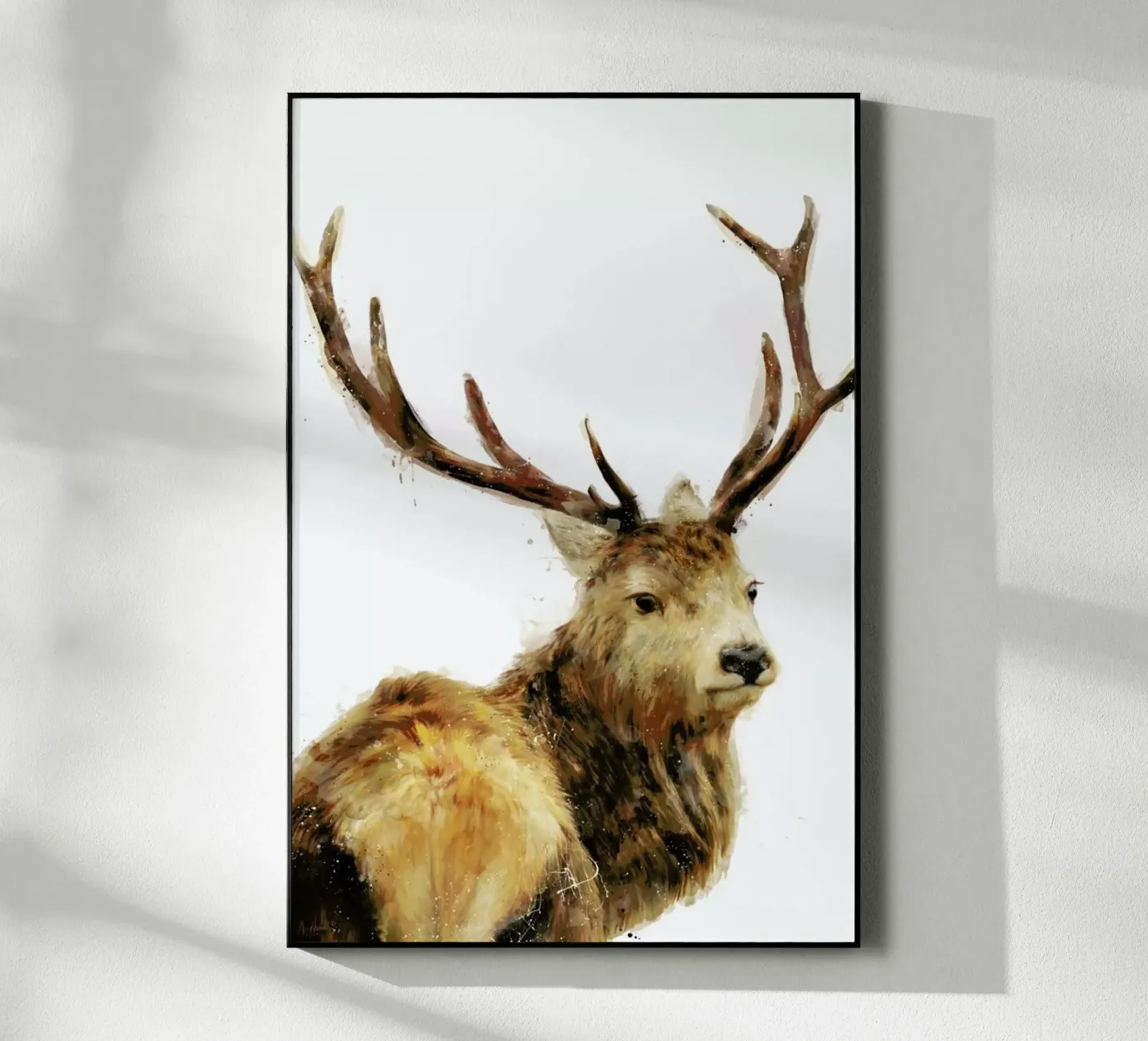 Winter Red Deer acrylic glass by Amy Hamilton