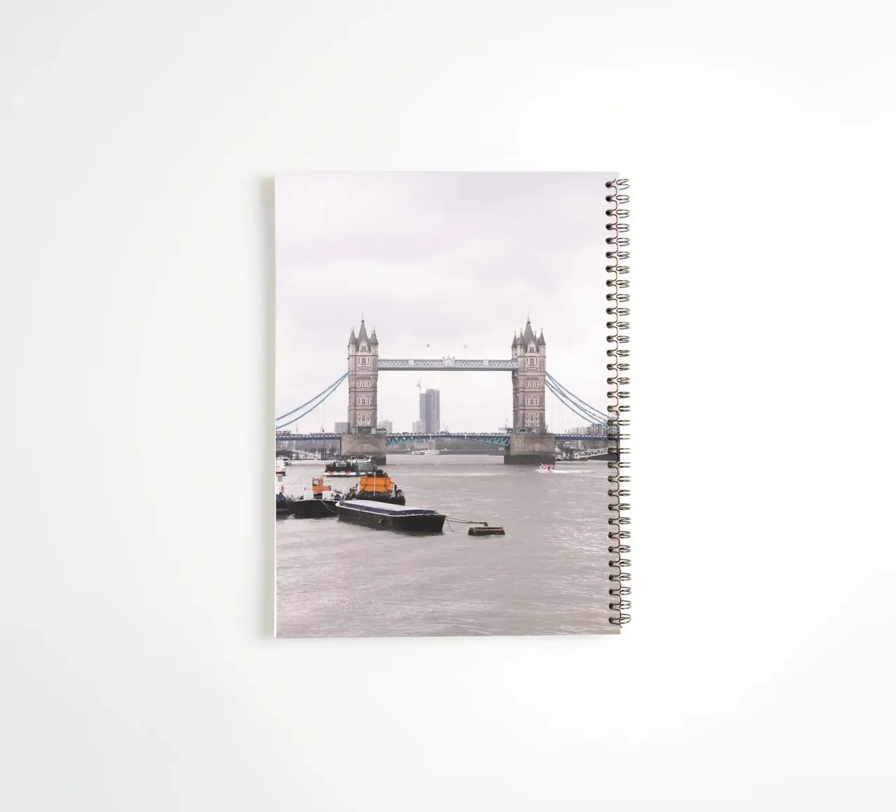 London, England I Skyline view of Tower Bridge spiral notebook by Julie Travel Photography