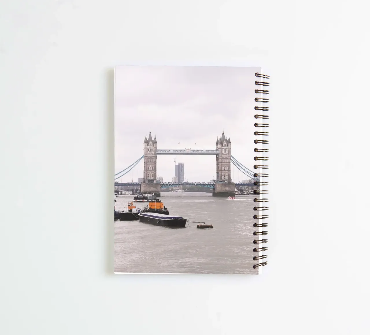 London, England I Skyline view of Tower Bridge spiral notebook by Julie Travel Photography