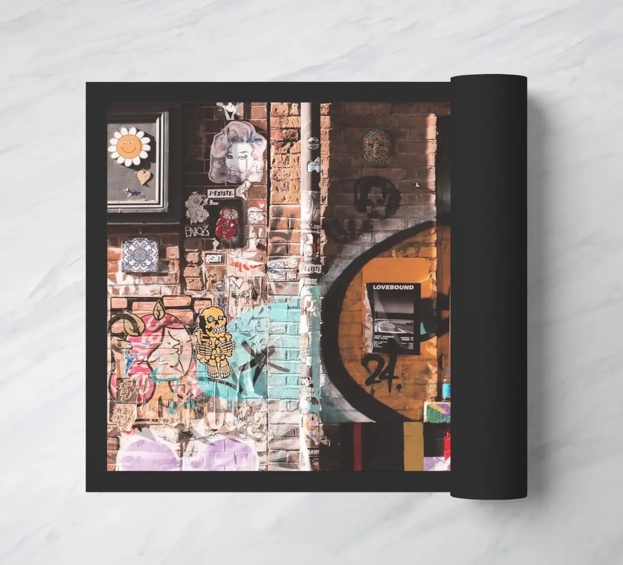 Londra, Inghilterra I Muro di mattoni colorati a Shoreditch zerbino da Julie Travel Photography