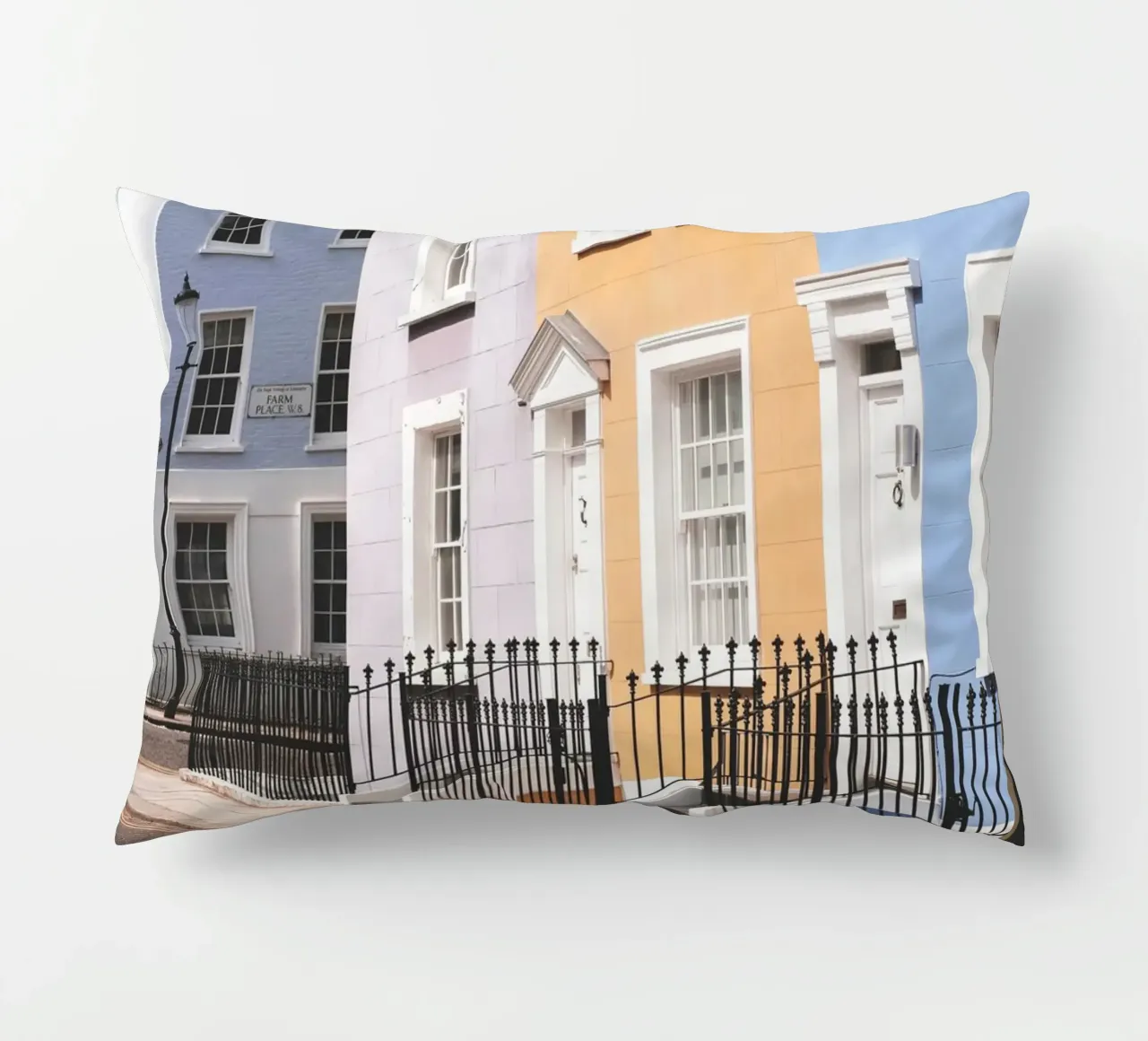 Londra, Inghilterra I Street a Notting Hill e case colorate cuscino da Julie Travel Photography