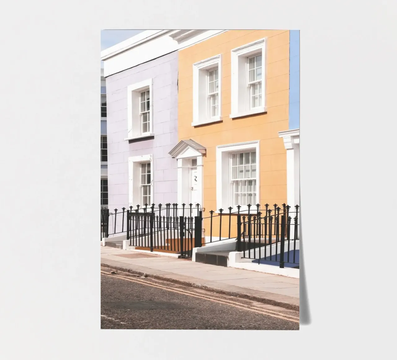 Londra, Inghilterra I Street a Notting Hill e case colorate foglio adesivo da Julie Travel Photography