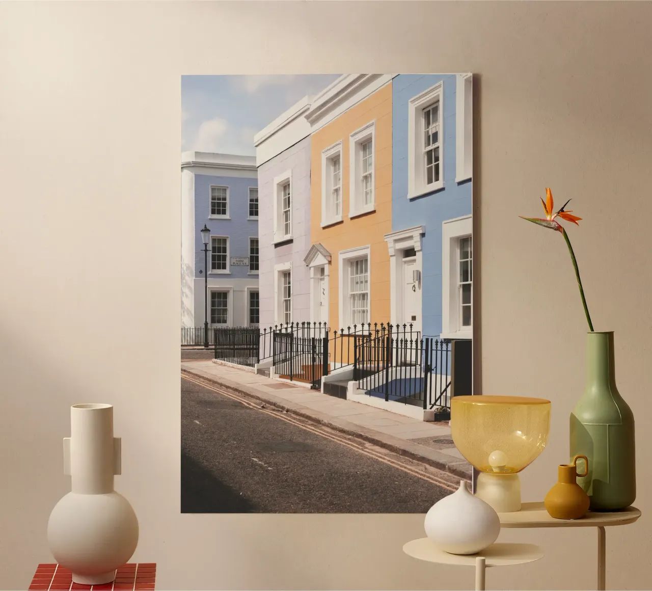 Londra, Inghilterra I Street a Notting Hill e case colorate tela da Julie Travel Photography