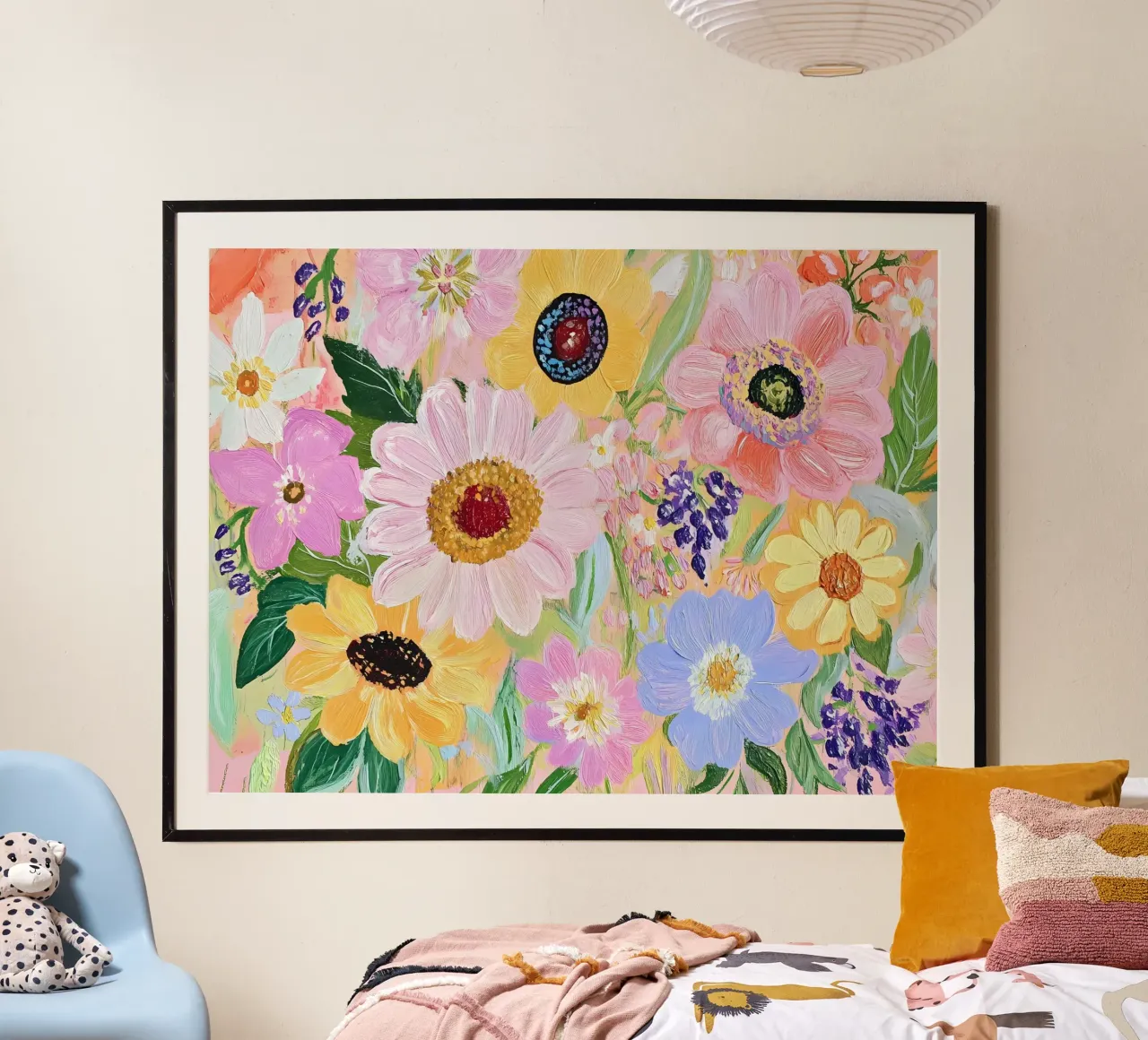 Fiori delicati poster con telaio in alluminio da IamHomeStudio