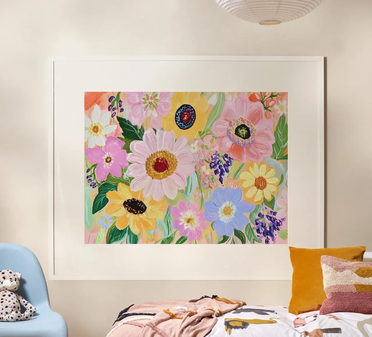 Fiori delicati poster con telaio in alluminio da IamHomeStudio