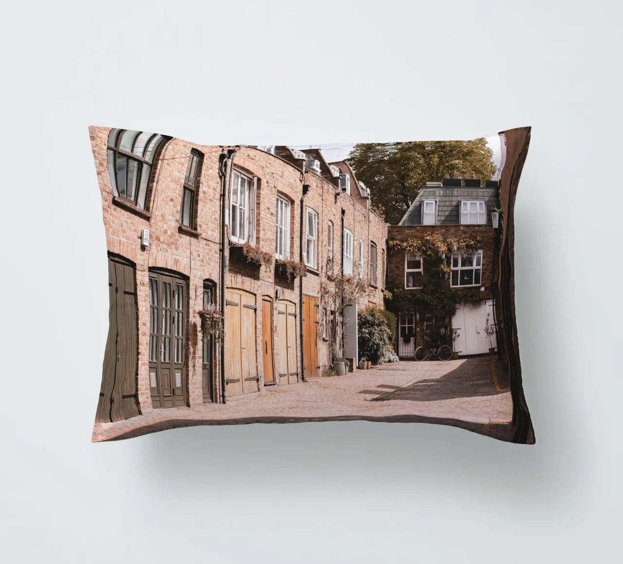 Londra, Inghilterra I Strada lastricata di mattoni a Notting Hill cuscino da Julie Travel Photography